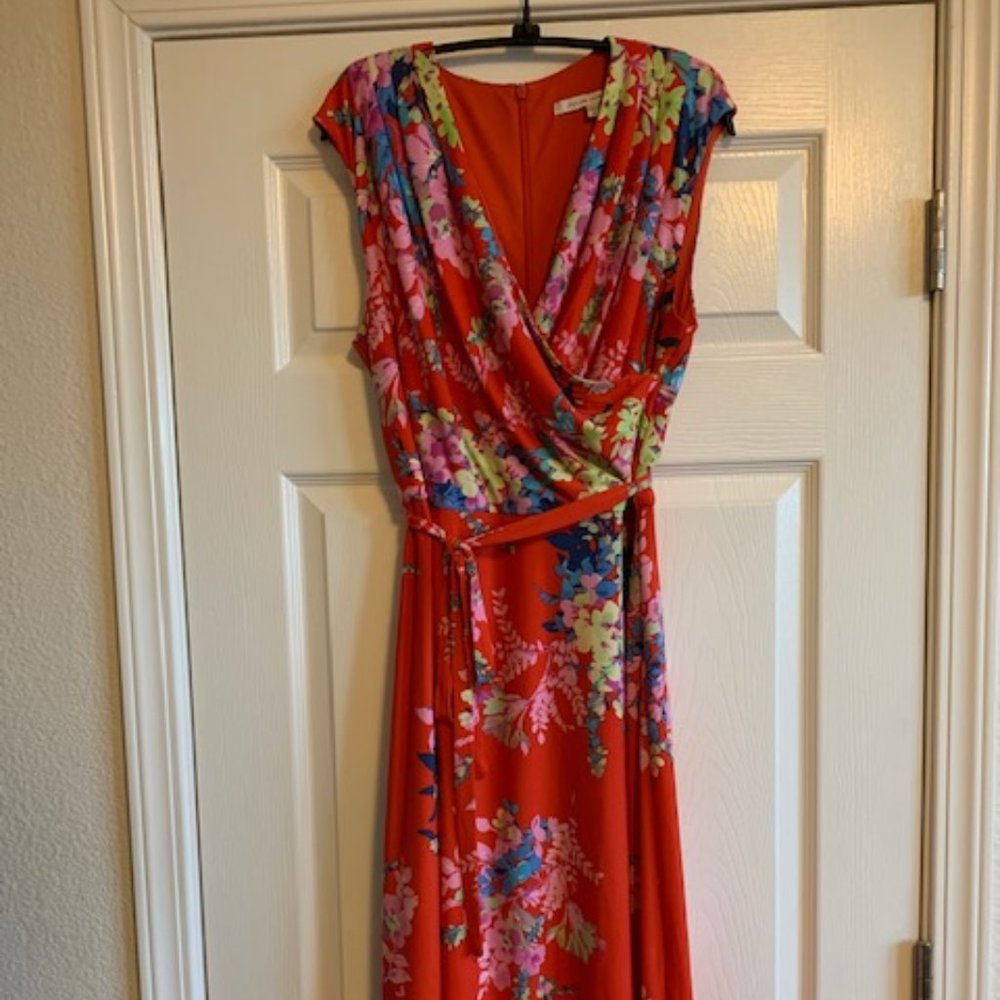 julia jordan Red Floral Midi Dress